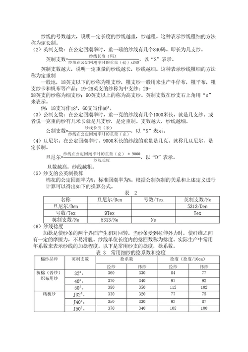 纺织面料基本知识