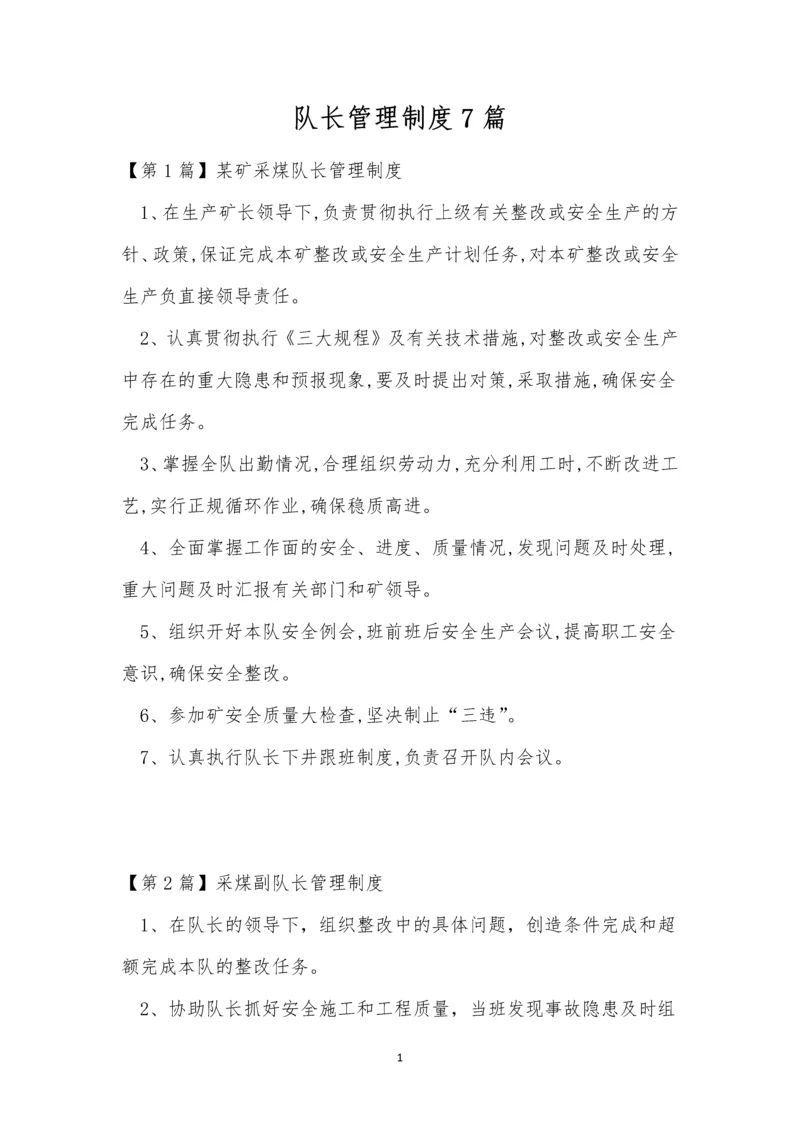 队长管理制度7篇.docx
