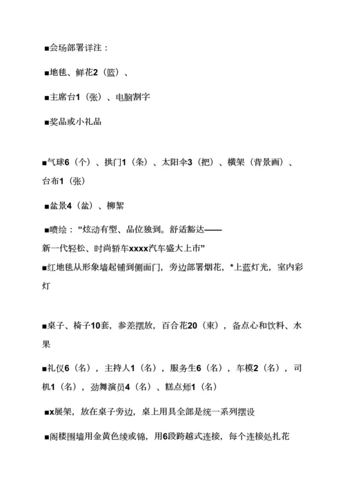 汽车发布会专业策划专项方案.docx