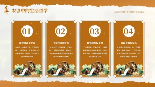 橙色小满节气农谚里的智慧传承PPT模板