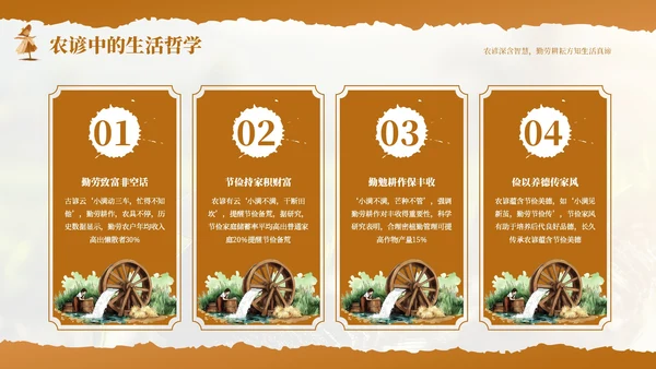 橙色小满节气农谚里的智慧传承PPT模板