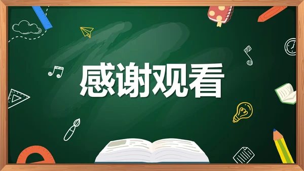 绿色卡通手绘黑板教学数学说课PPT模板
