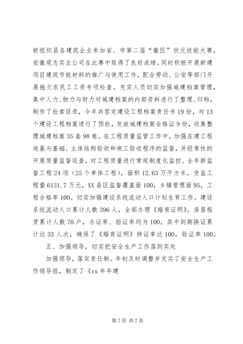 建委工作总结及工作要点计划.docx