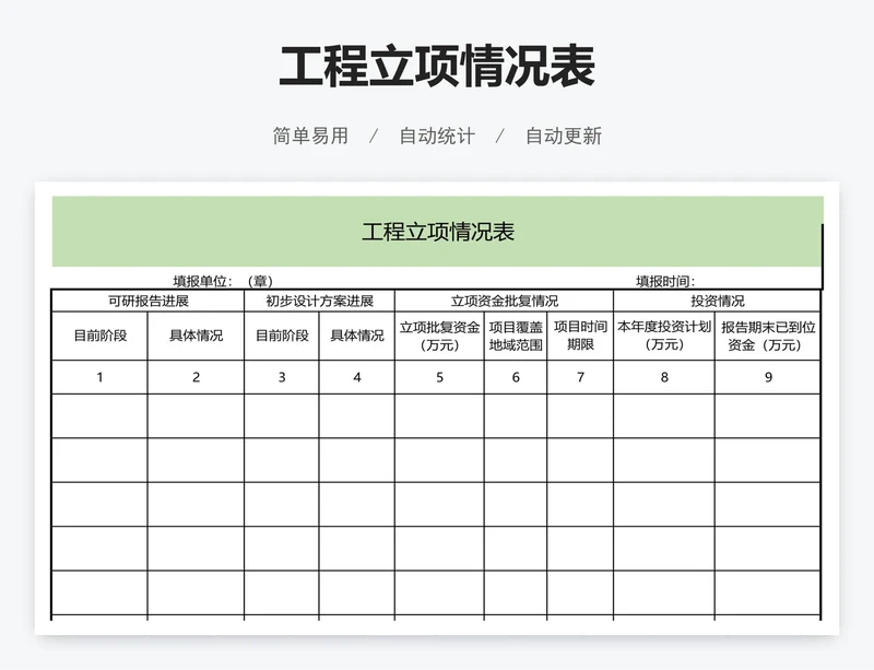 工程立项情况表