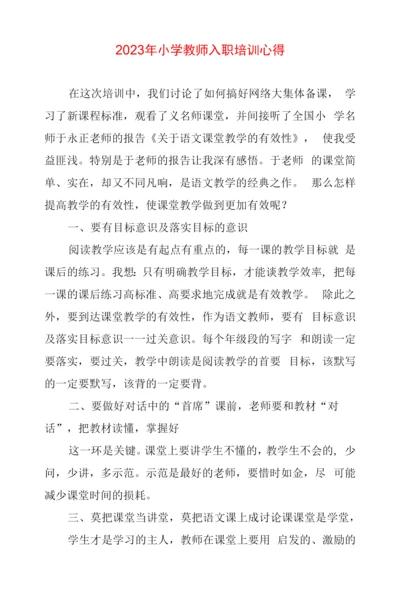 2023年小学教师入职培训心得体会.docx