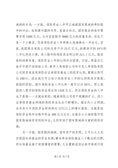 保险资金入市与国有股减持 (5).docx