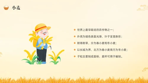 黄色水彩插画农民丰收节主题班会PPT