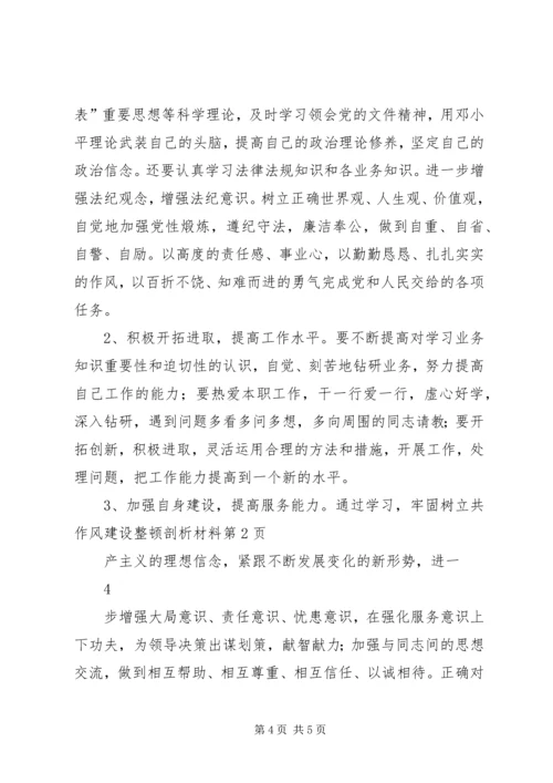 作风建设整顿剖析材料.docx