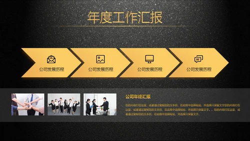 年会庆典颁奖典礼黑色质感通用PPT模板