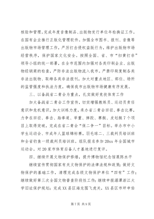 文化体育局上半年工作总结及下半年工作计划.docx