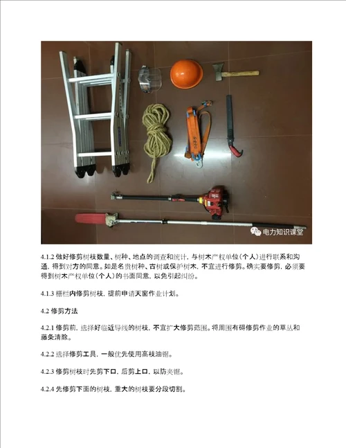 电力架空线路下树枝修剪作业指导书