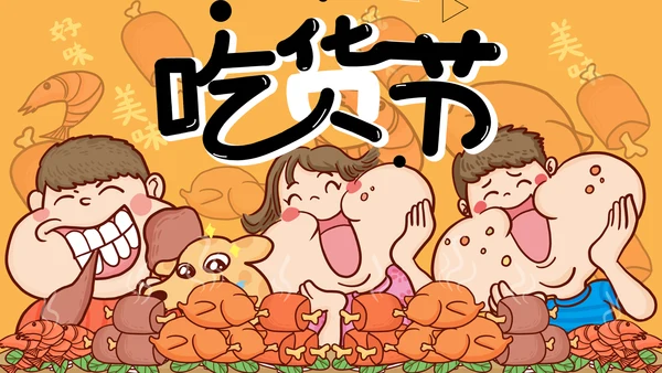 吃货节活动策划大胃王比赛通用PPT模板