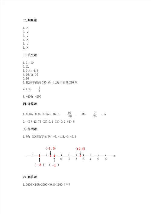 青岛版六年级下册数学期末测试卷标准卷