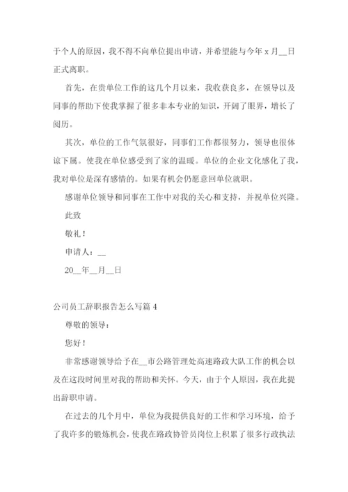 公司员工辞职报告怎么写(10篇).docx