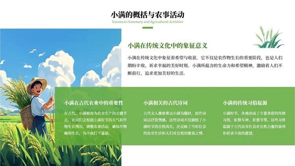 绿色清新风二十四节气之小满PPT模板