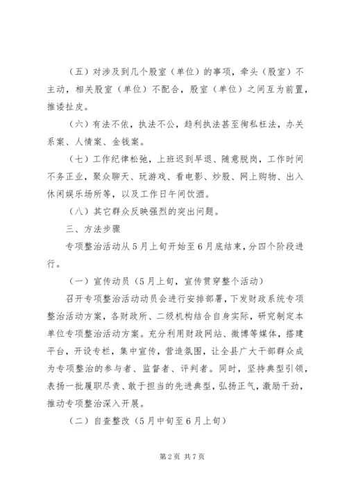 财政局为官不为整治方案.docx