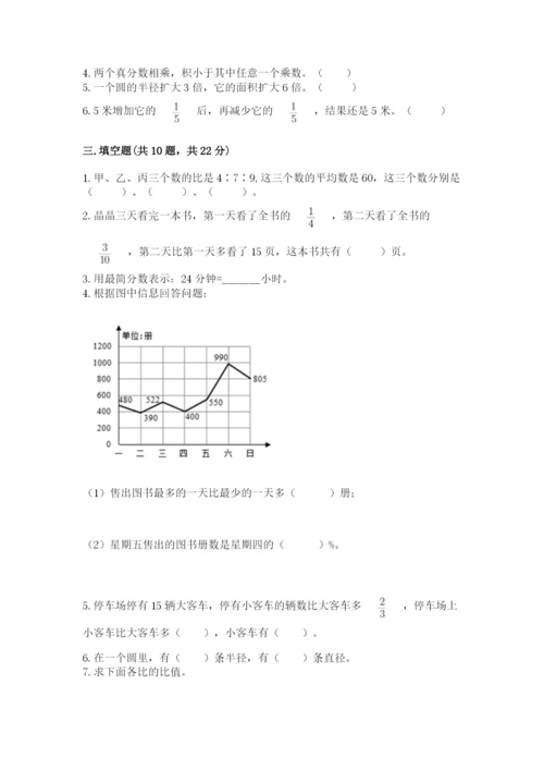 2022年人教版六年级上册数学期末测试卷带答案ab卷.docx