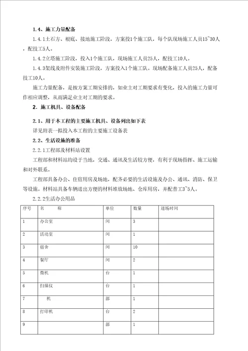 35KV线路架空施工组织设计