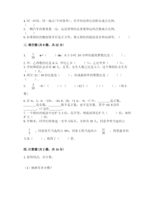 罗湖区六年级下册数学期末测试卷及精品答案.docx