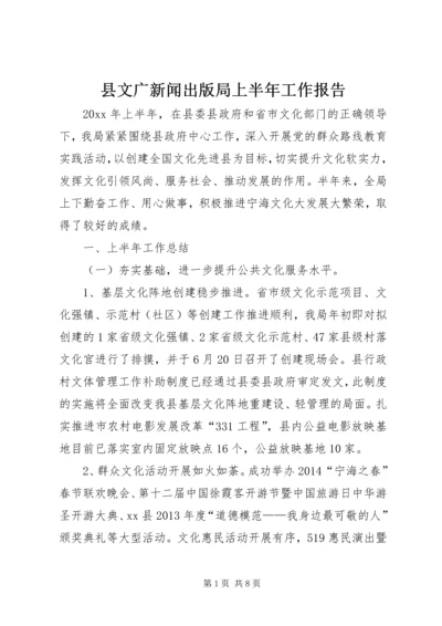 县文广新闻出版局上半年工作报告.docx