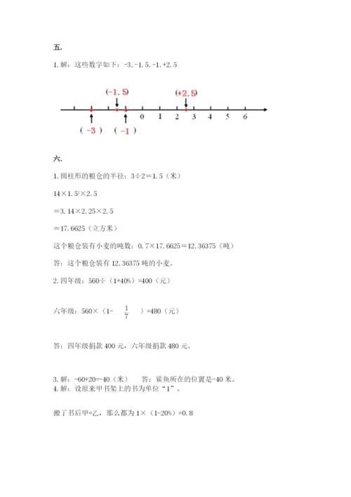 人教版六年级数学小升初试卷精品（考试直接用）.docx