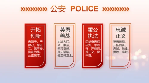 红色大气公安民警述职报告动态PPT模板