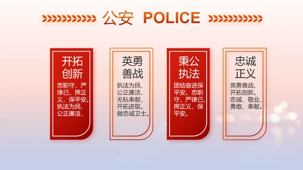 红色大气公安民警述职报告动态PPT模板