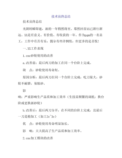 技术员终总结