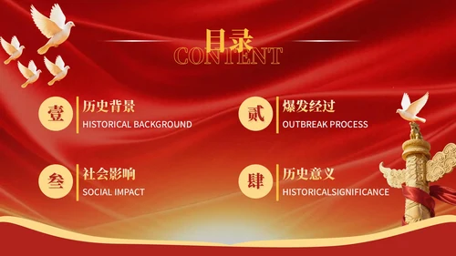 红色党政风中国全民抗战的起点宣传PPT
