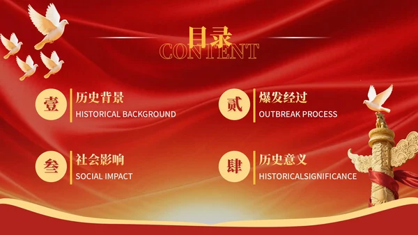 红色党政风中国全民抗战的起点宣传PPT