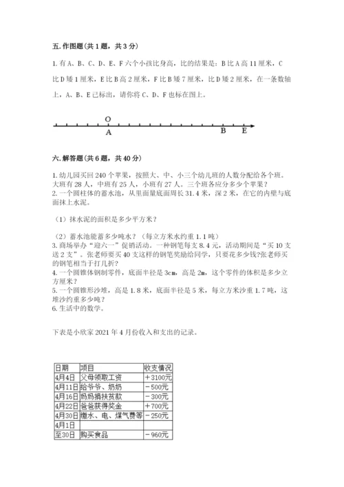 人教版六年级下册数学期末测试卷（培优a卷）.docx