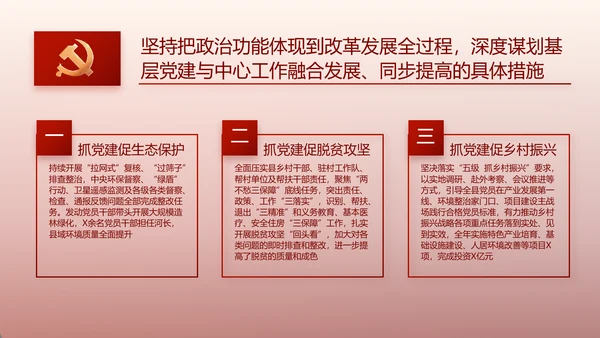 红色党建党支部述职报告动态PPT党课