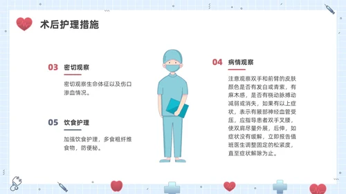 彩色水彩插画锁骨骨折护理查房企业培训PPT课件
