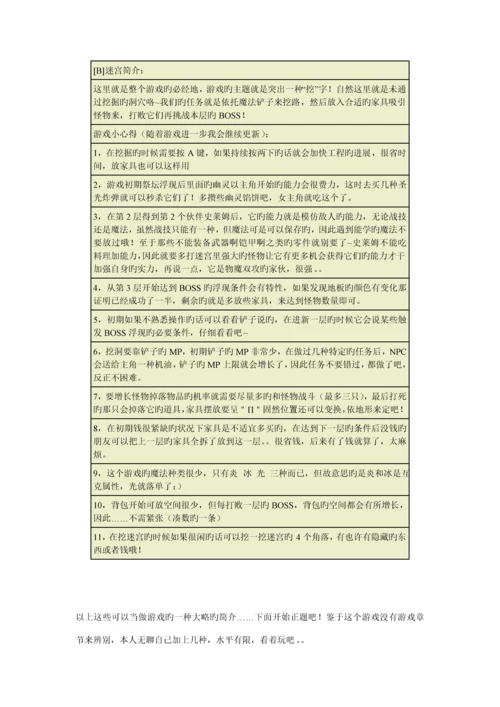 NDS迷宫制造者标准流程攻略道具表.docx