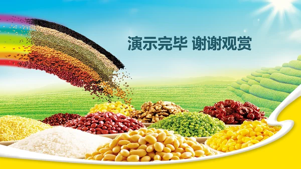 粮食五谷杂粮食品健康营养讲座PPT模板