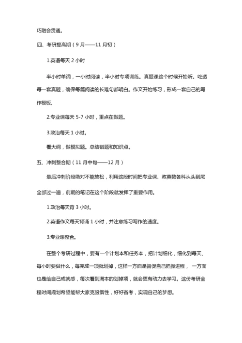 超详细考研全程时间规划,400+考研逆袭攻略!.docx