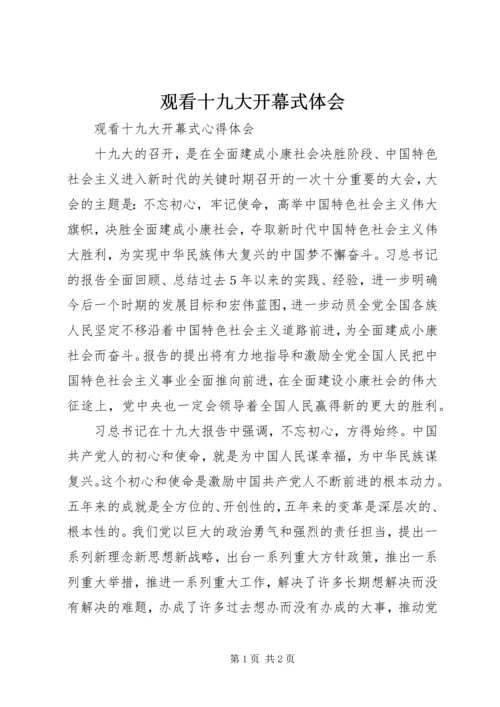 观看十九大开幕式体会 (2).docx