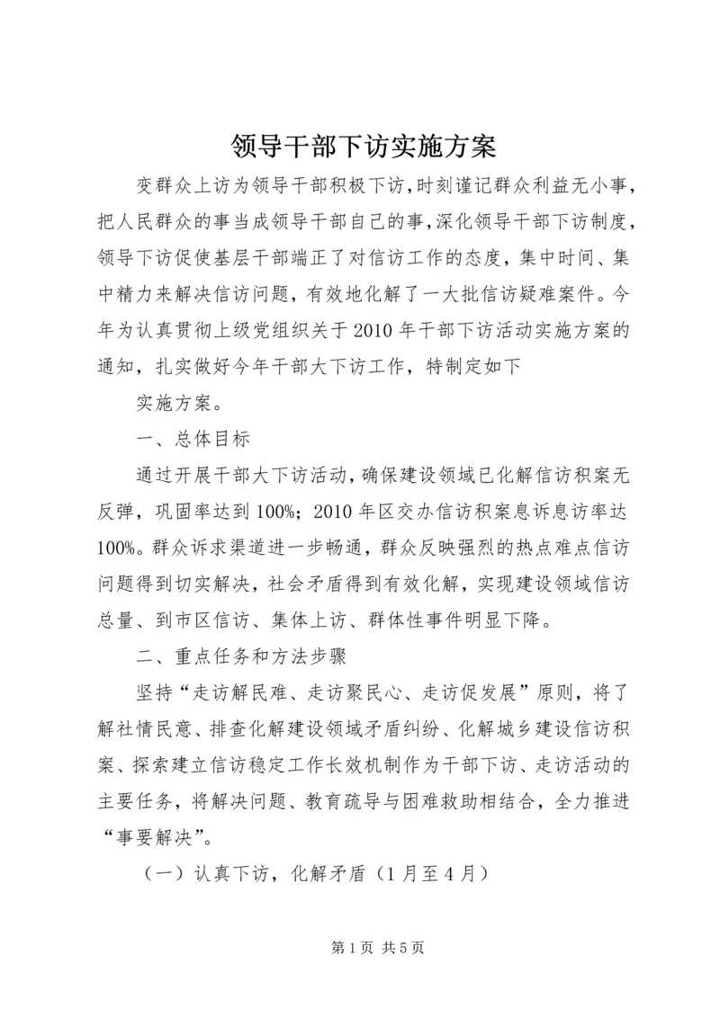 领导干部下访实施方案.docx