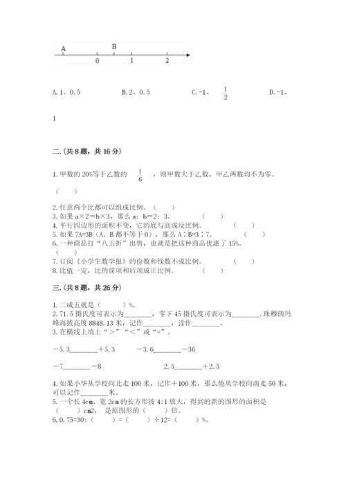 人教版小升初数学模拟试卷（全优）.docx