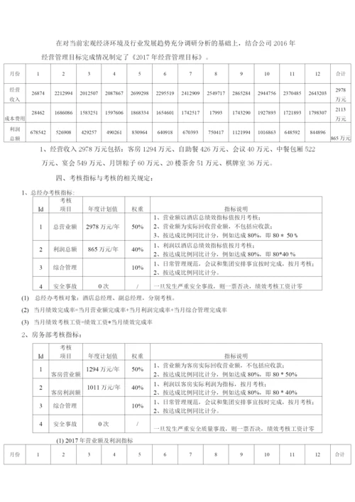 酒店经营管理目标责任书.docx