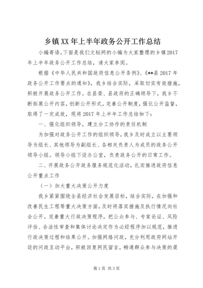 乡镇某年上半年政务公开工作总结.docx