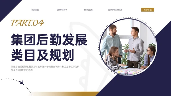 蓝黄商务实拍风格后勤管理培训PPT课件