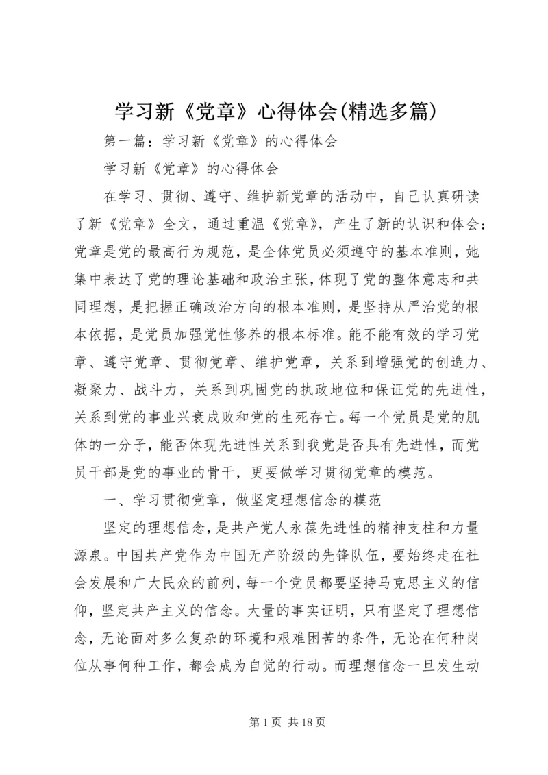 学习新《党章》心得体会(精选多篇).docx