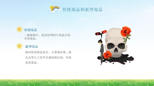 蓝底清新开学第一课禁毒中小学学生禁毒科普PPT