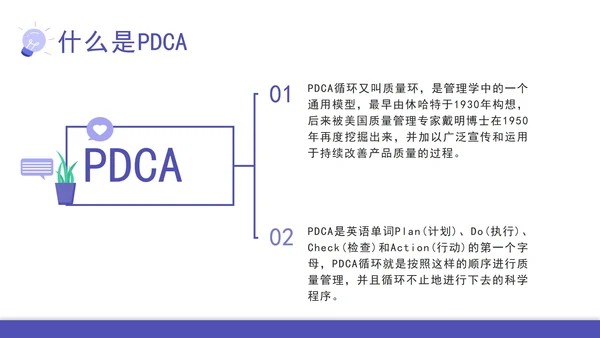pdca循环图计划执行检查纠正汇报PPT模板