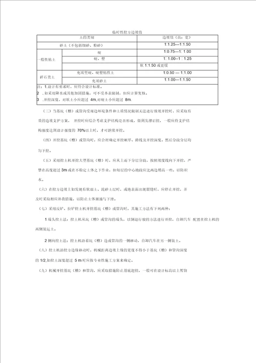 机械挖土施工组织规范