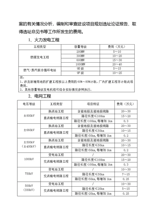 中电联定额〔2015〕162号关于前期工作费等费用标准的通知