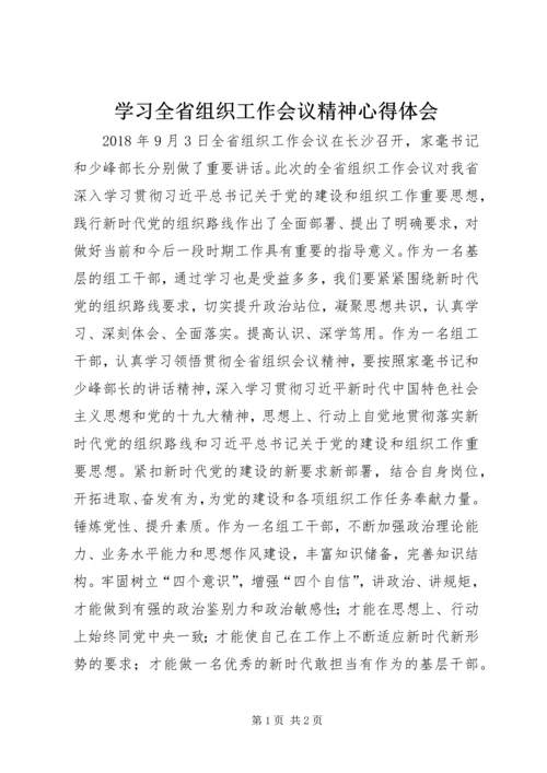 学习全省组织工作会议精神心得体会.docx