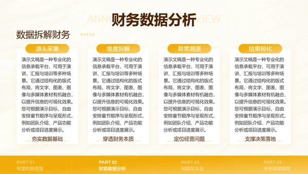 黄色商务风数据财务分析PPT模板