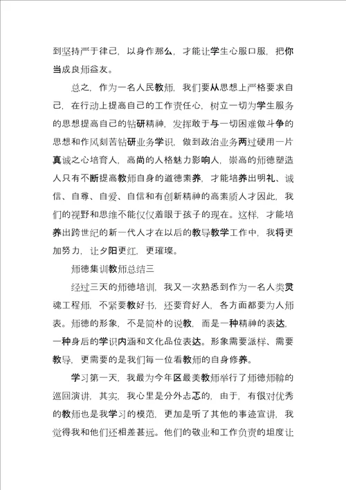 师德集训教师总结